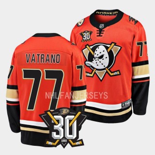 Anaheim Ducks Frank Vatrano 2023-24 30th Anniversary Orange Home Jersey Men's