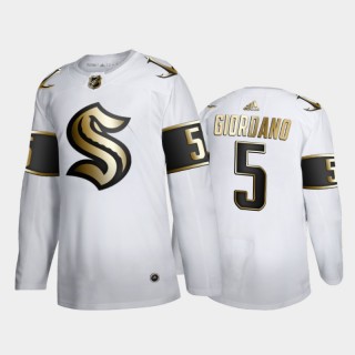 Seattle Kraken Mark Giordano #5 2021 Expansion Draft Golden Edition White Jersey