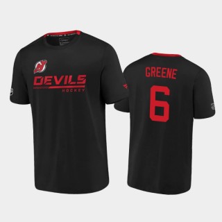 2020-21 New Jersey Devils Andy Greene #6 Authentic Pro Locker Room Performance Black T-Shirt