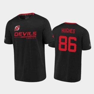 2020-21 New Jersey Devils Jack Hughes #86 Authentic Pro Locker Room Performance Black T-Shirt