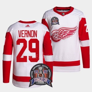 1997 Stanley Cup Mike Vernon Detroit Red Wings Red #29 25th Anniversary Jersey