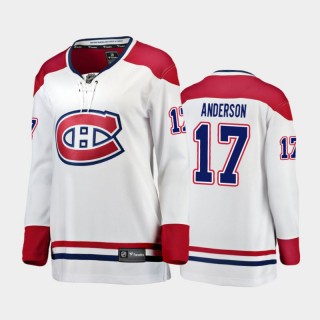 2020-21 Women's Montreal Canadiens Josh Anderson #17 Away Breakaway Player Jersey - White