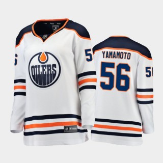 2021 Women Edmonton Oilers Kailer Yamamoto #56 Away Jersey - White