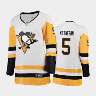 2020-21 Women's Pittsburgh Penguins Mike Matheson #5 Away Breakaway Player Jersey - White